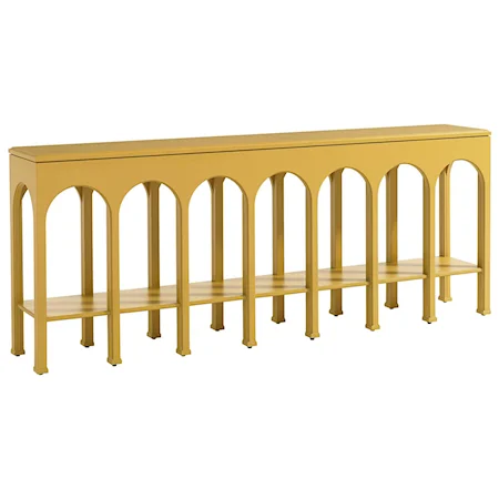 Brooks Console Table with Shelf & Arched Table Apron